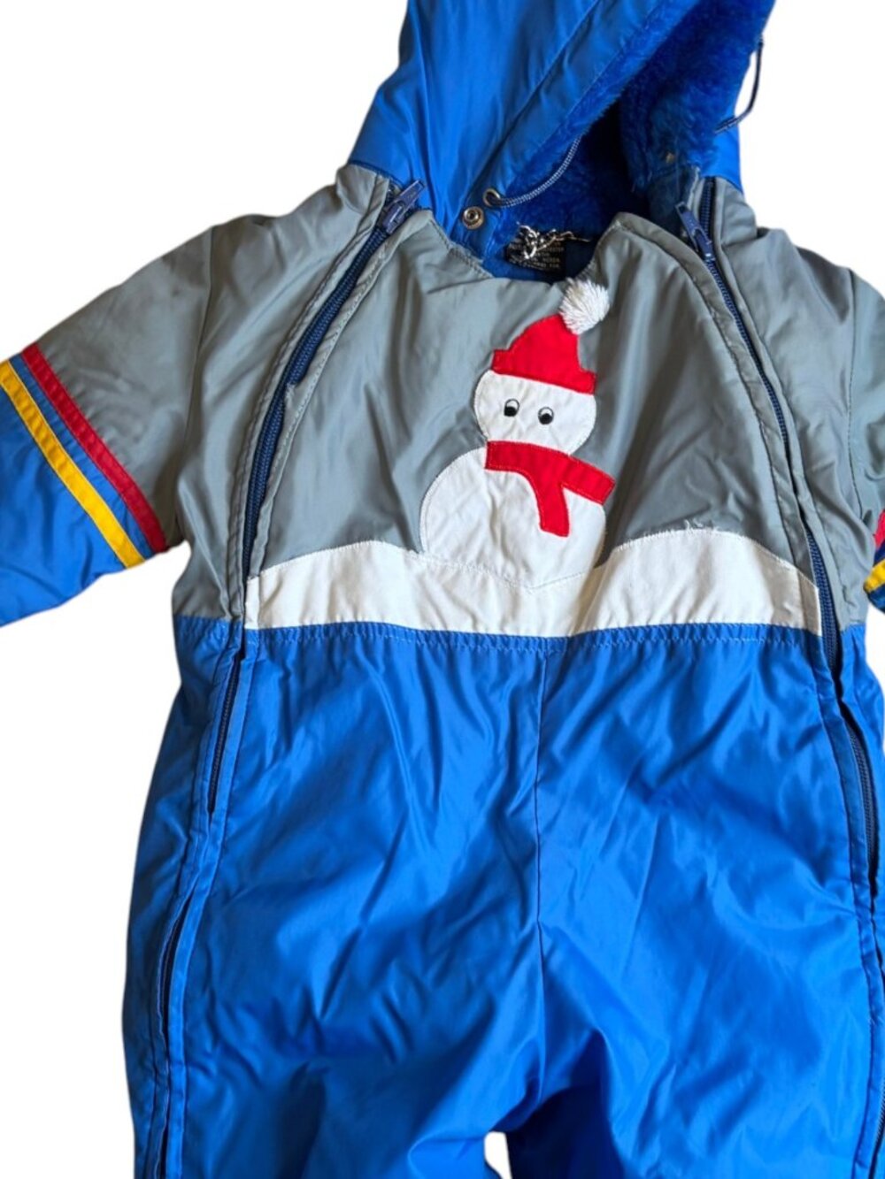 Vintage Mighty Mac Snowman Snowsuit Size 18 months Bunting Winter Jacket Retro - Picture 4 of 7